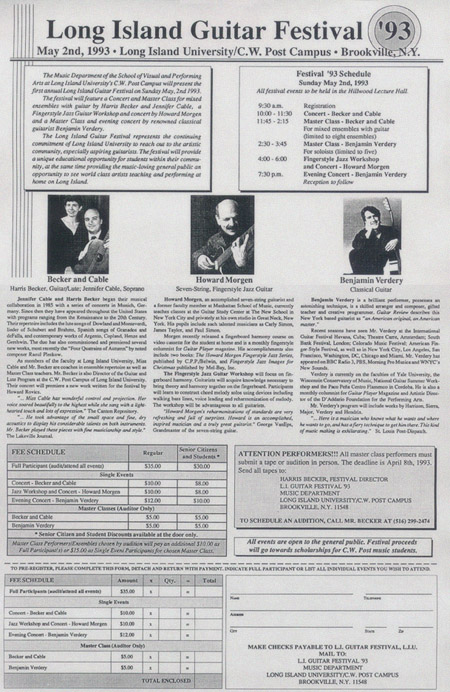 Poster/Flyer for Long Island Guitar Festival '93