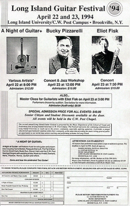 Poster/Flyer for Long Island Guitar Festival '94
